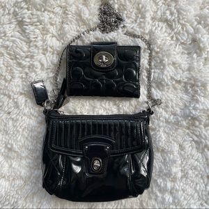 Coach patent leather purse and wallet set